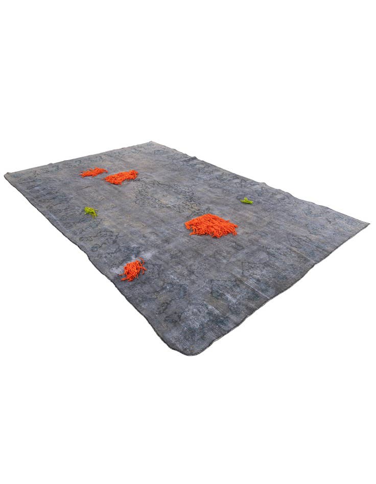 Detail image of  6' 8 x 10'  Hand Knotted Ultra Vintage Persian Wool Rug