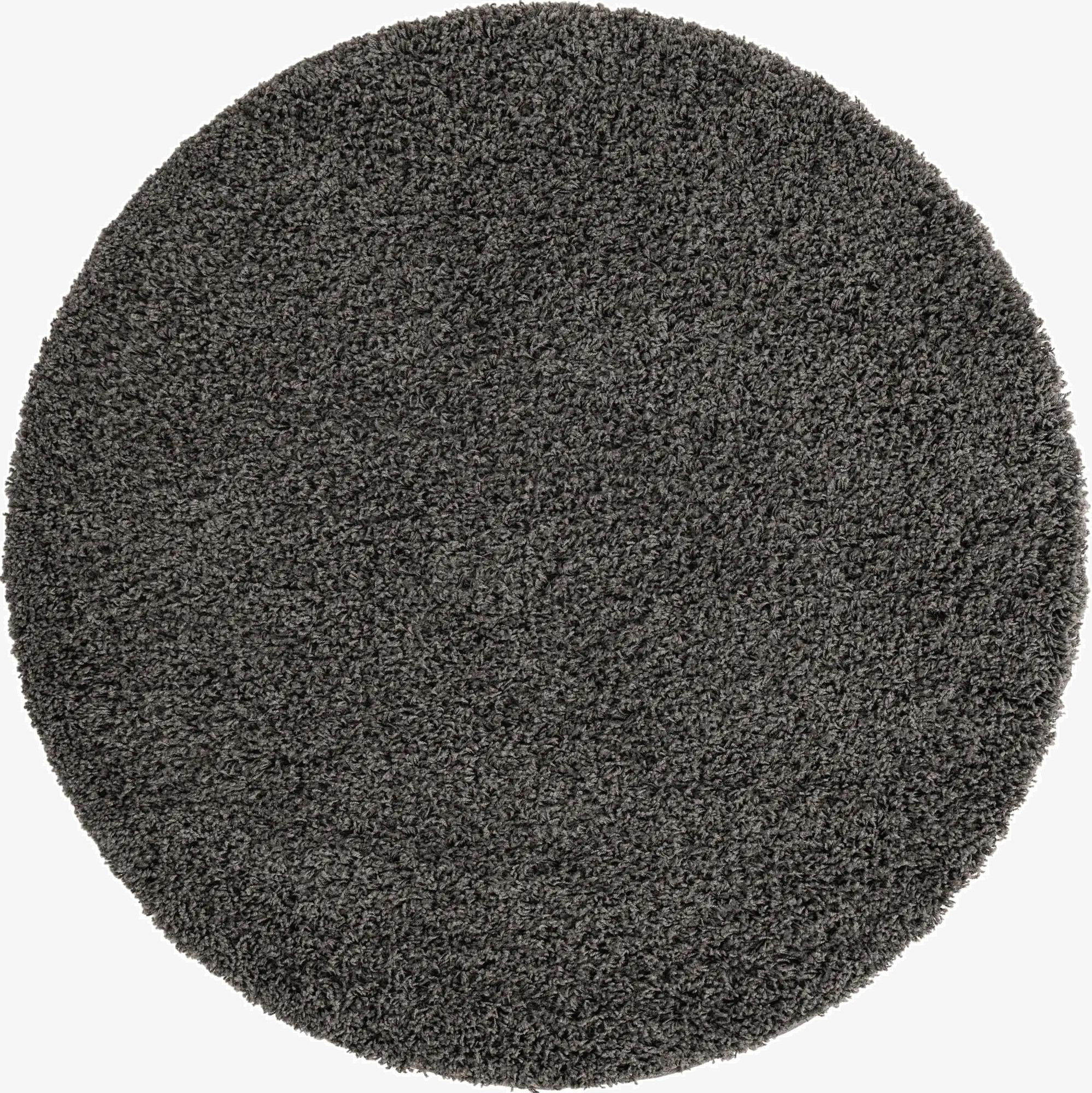  5' 3 x 5' 3 Solid Shag Round Rug