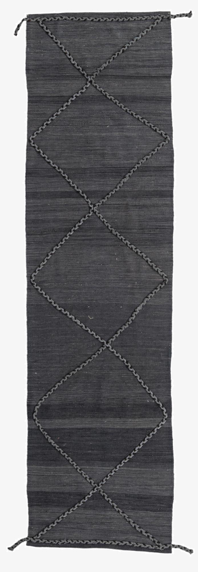  2' 7 x 9' 8  Hand Woven Kilim Modern Wool Runner Rug
