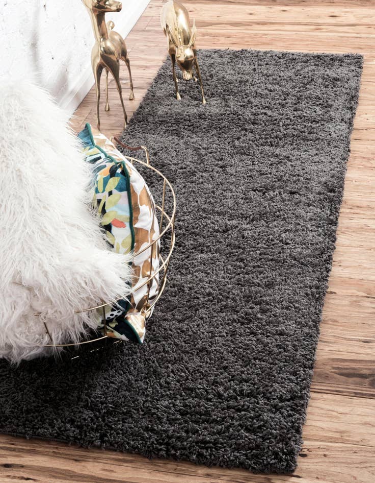 Detail image of  2' 7 x 16' 5 Solid Shag Runner Rug