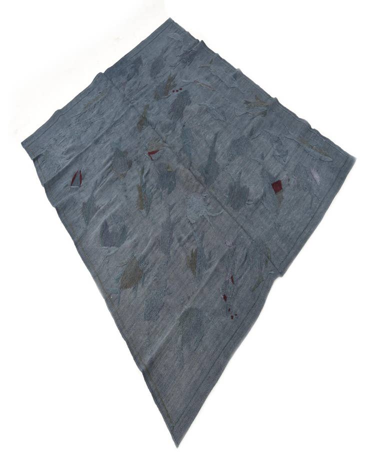 Detail image of  5' 1 x 6' 2  Hand Woven Kilim Suzani Wool Square Rug