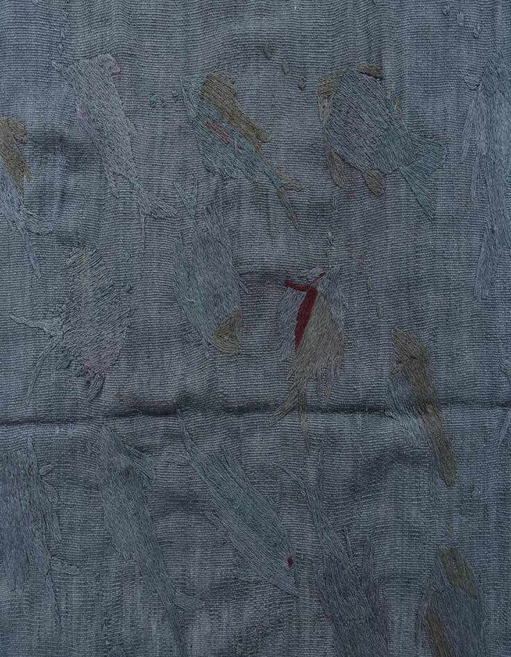 Detail image of  5' 1 x 6' 2  Hand Woven Kilim Suzani Wool Square Rug