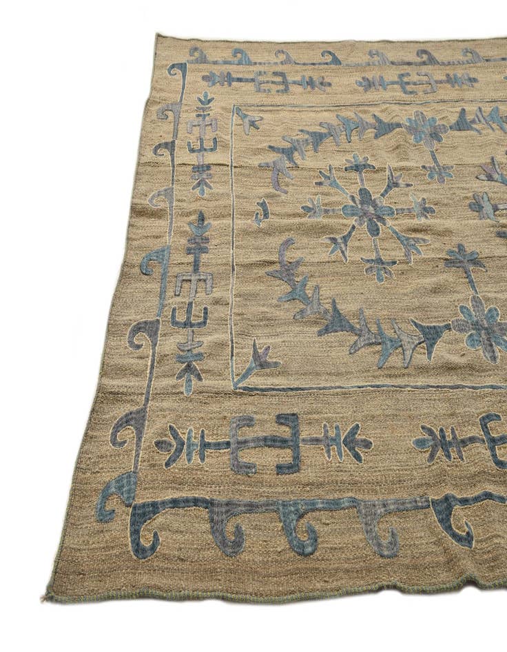 Detail image of  5' 10 x 7' 2  Hand Woven Kilim Suzani Wool Rug