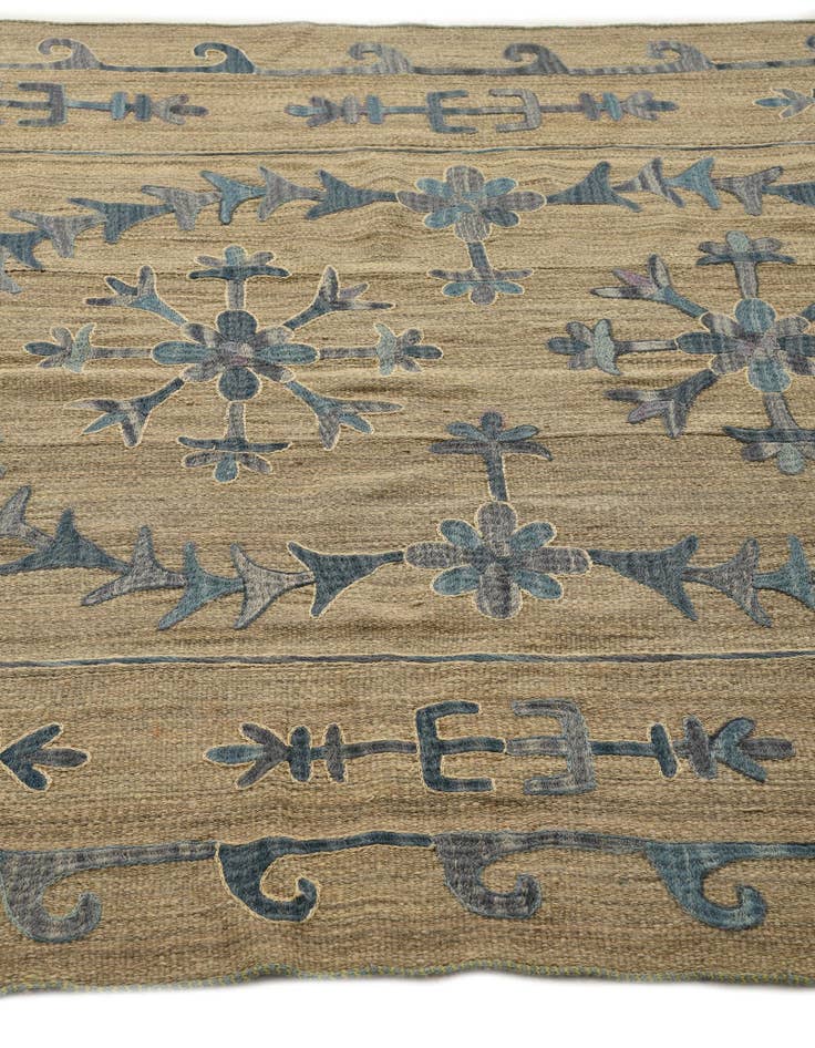 Detail image of  5' 10 x 7' 2  Hand Woven Kilim Suzani Wool Rug