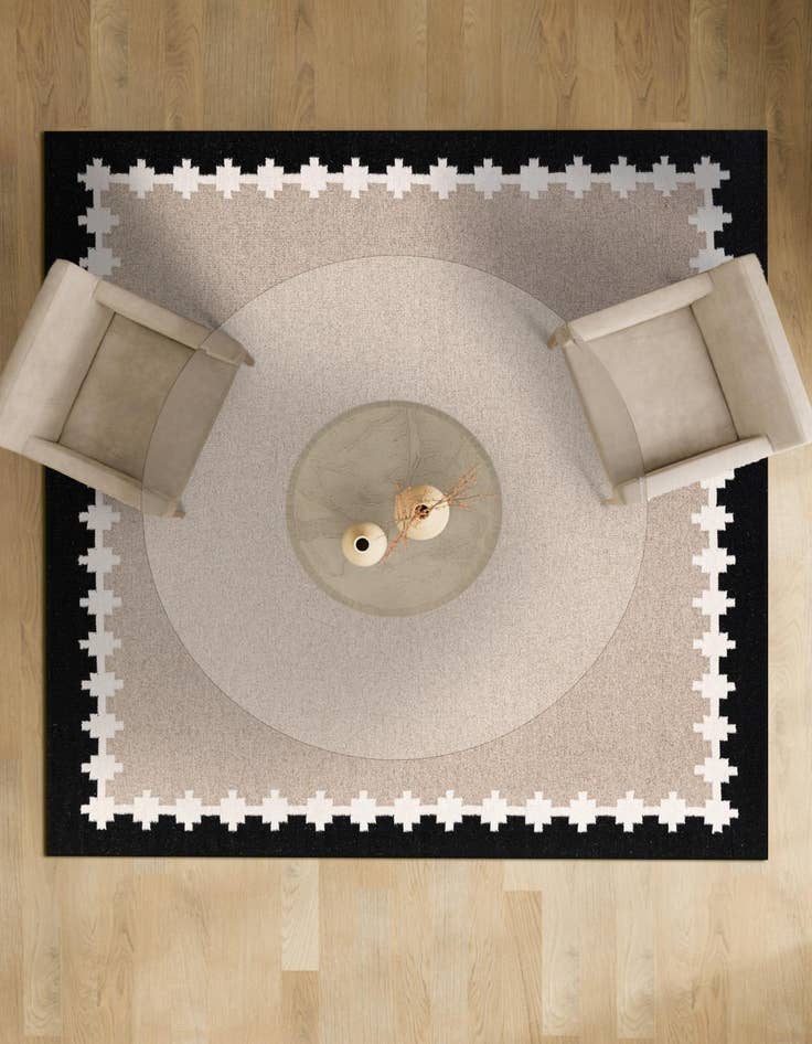 Detail image of  7' 10 x 7' 10  Hand Woven Kilim Wool Square Rug