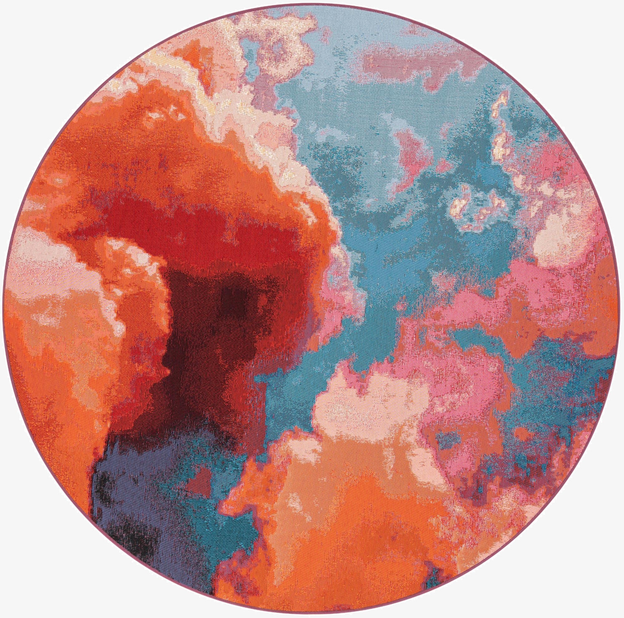  5' 3 x 5' 3  Washable Modern Indoor / Outdoor Round Rug