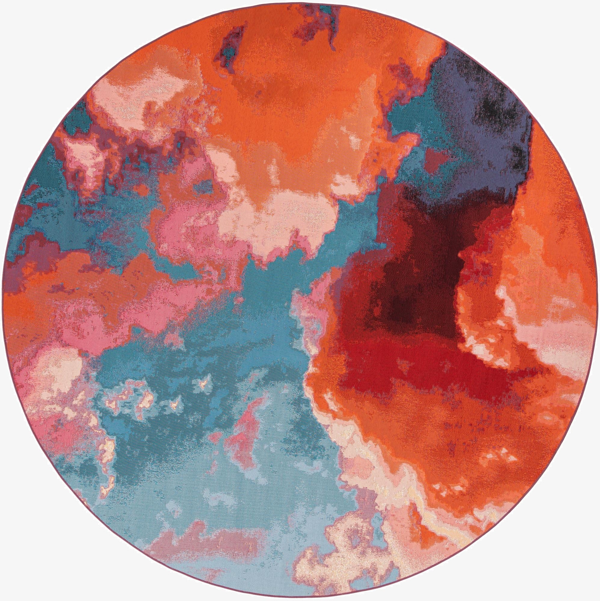  10' x 10'  Washable Modern Indoor / Outdoor Round Rug