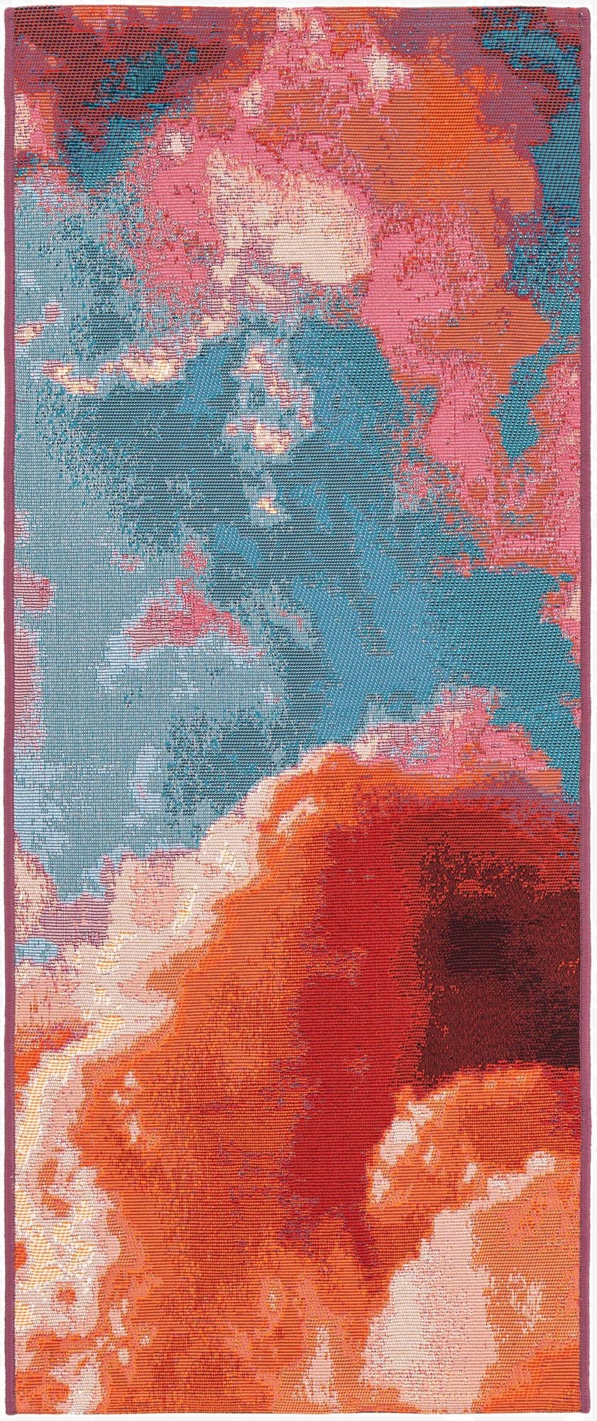  2' x 5' 1  Washable Modern Indoor / Outdoor Runner Rug