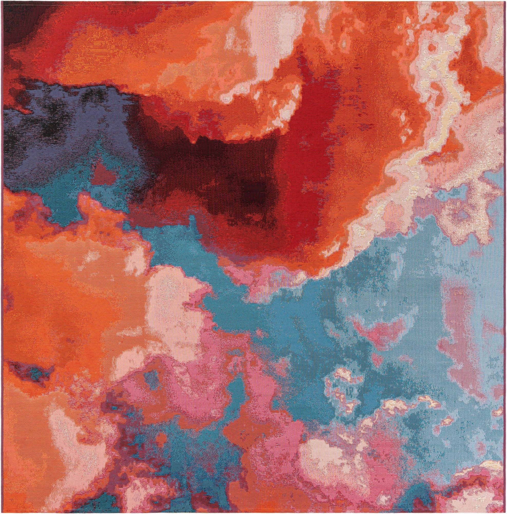  7' 10 x 7' 10  Washable Modern Indoor / Outdoor Square Rug