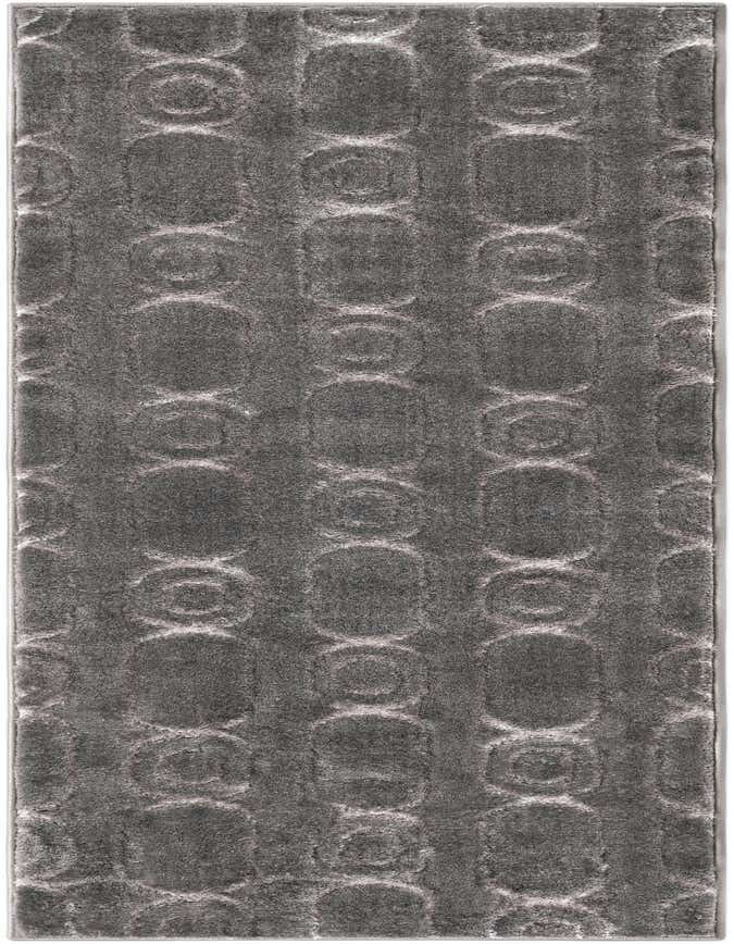A 6 ft gray and silver runner rug with a textured geometric pattern, ideal for a hallway.