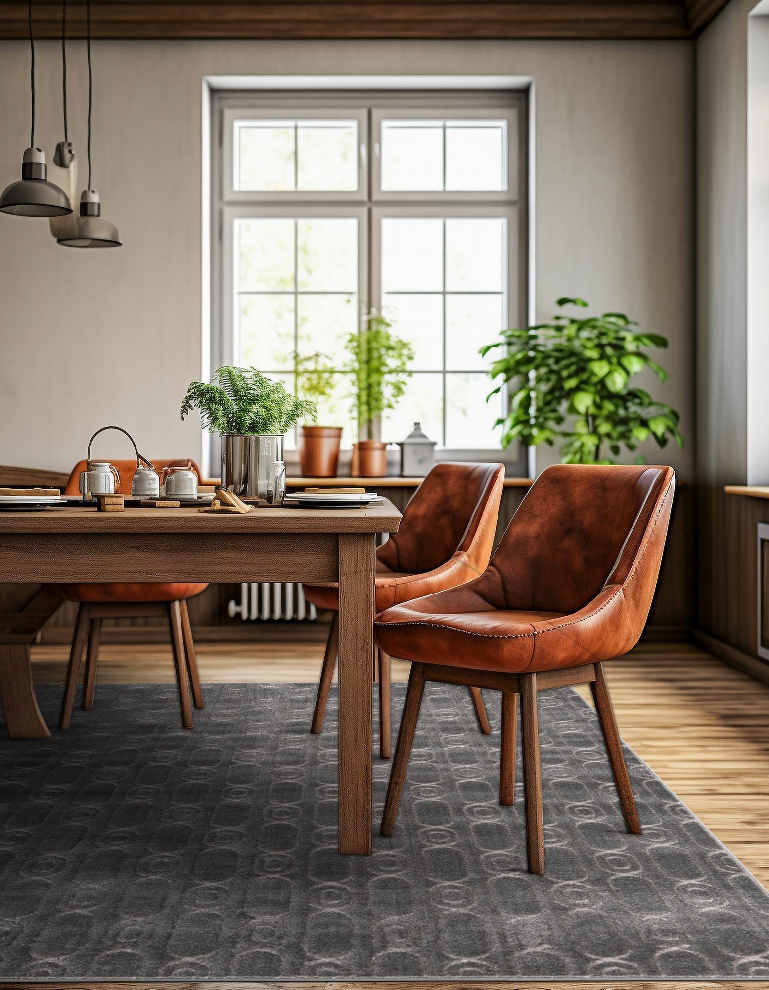 Gray and Silver 7' 10 x 7' 10 Vogue Geo Square Rug | Rugs.com