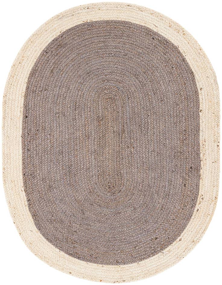 Detail image of  4' 1 x 6' 1  Hand Braided Jute Oval Rug