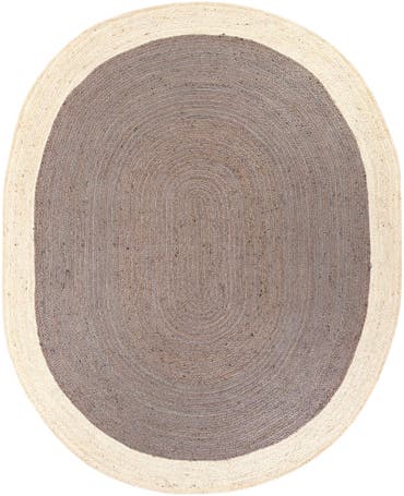  7' 10 x 10'  Hand Braided Jute Oval Rug