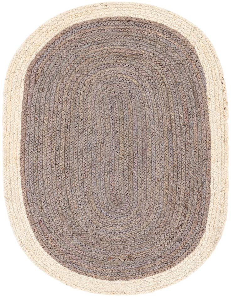 Detail image of  3' 1 x 5' 1  Hand Braided Jute Oval Rug