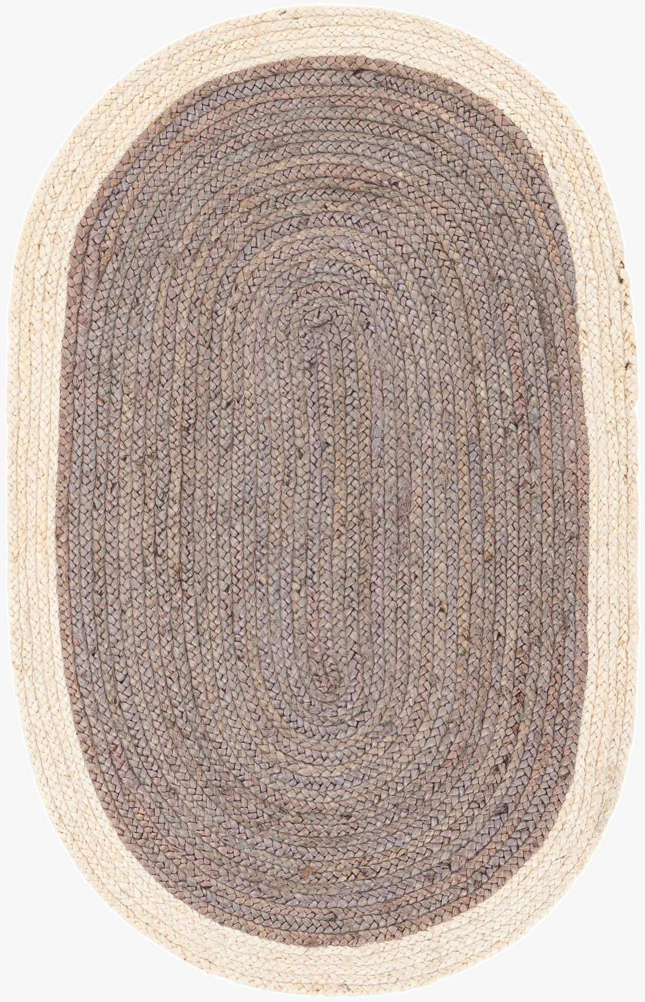  3' 1 x 5' 1  Hand Braided Jute Oval Rug