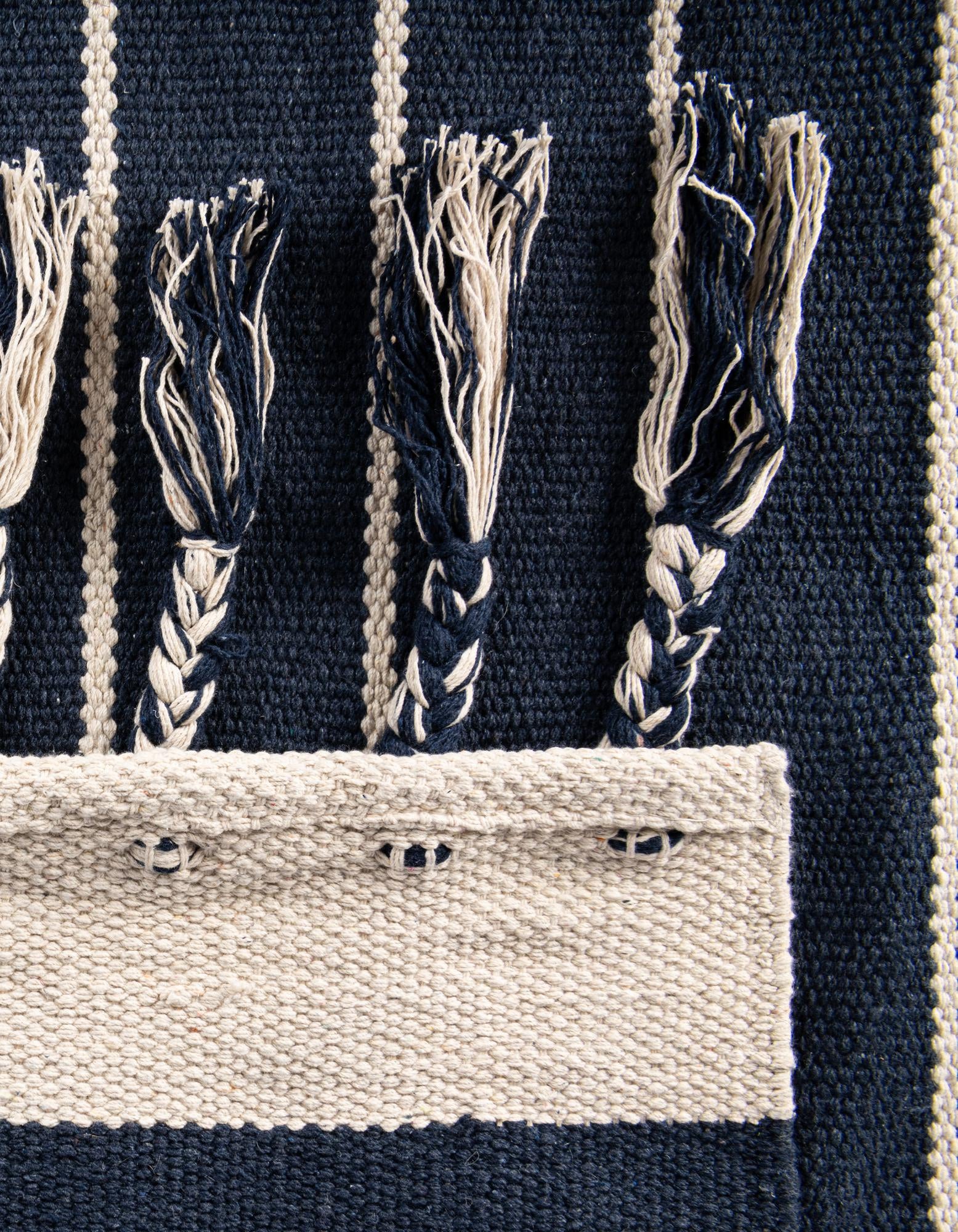  Custom Gray and White  Hand Woven Chindi Cotton Rug