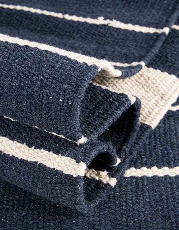 Detail image of  Custom Gray and White  Hand Woven Chindi Cotton Rug