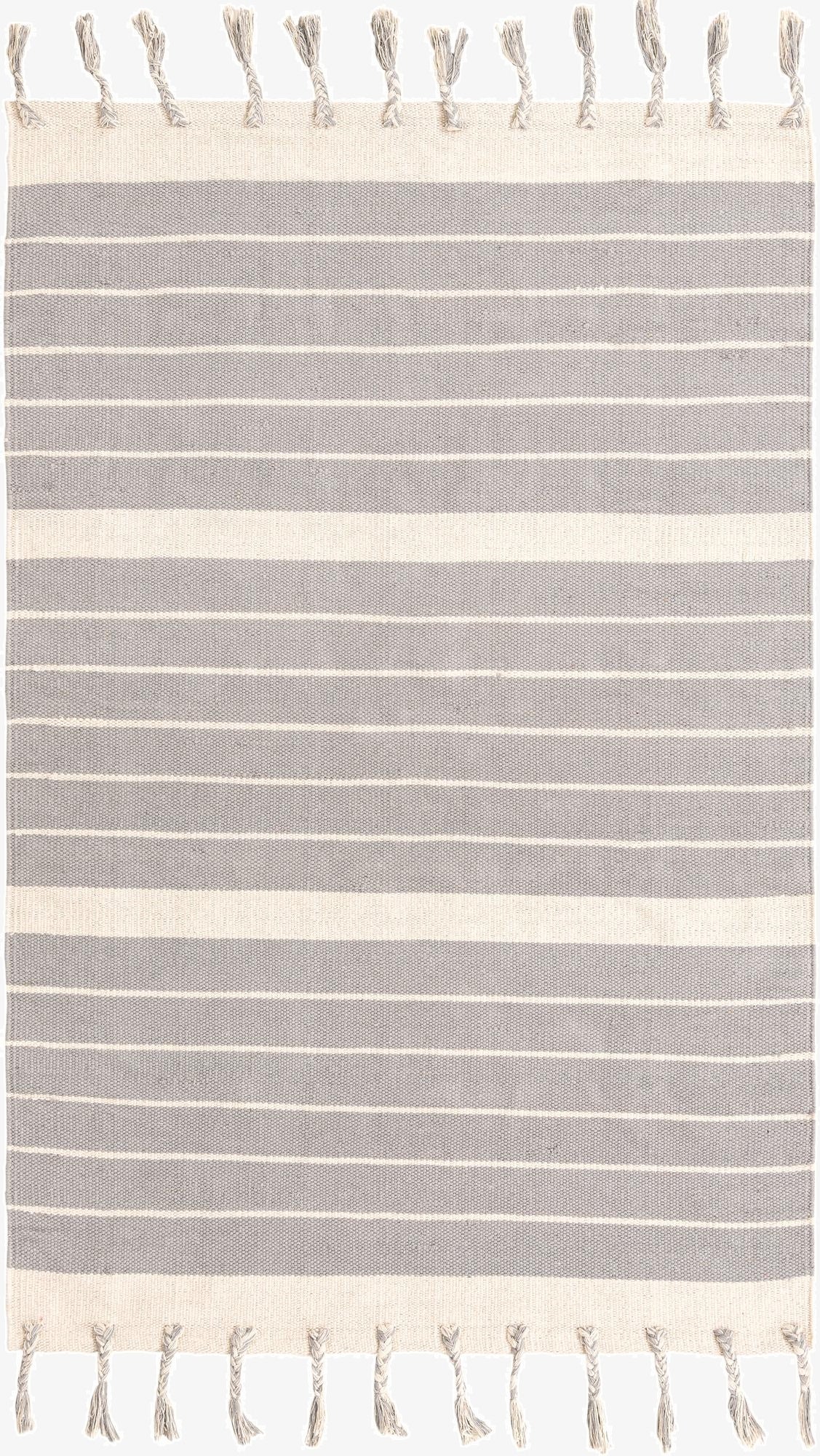 4' 1 x 6' 1  Hand Woven Chindi Cotton Rug