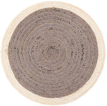  3' 1 x 3' 1  Hand Braided Jute Round Rug