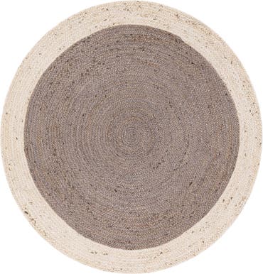  5' 1 x 5' 1  Hand Braided Jute Round Rug