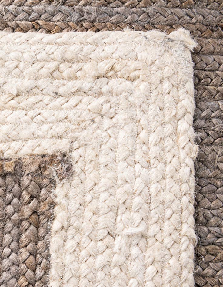 Detail image of  2' x 5' 1  Hand Braided Jute Runner Rug