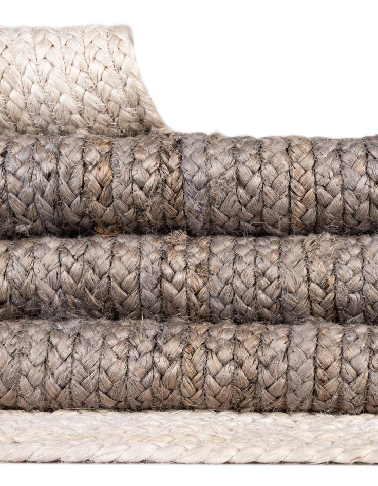 Detail image of  2' x 5' 1  Hand Braided Jute Runner Rug