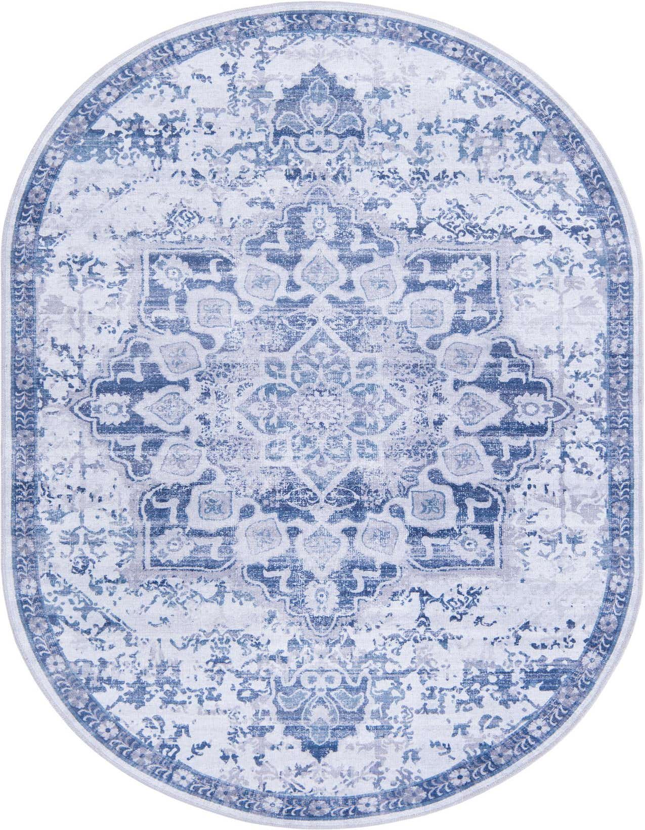 Primary image  5' 3 x 8'  Washable Francesca Oval Rug