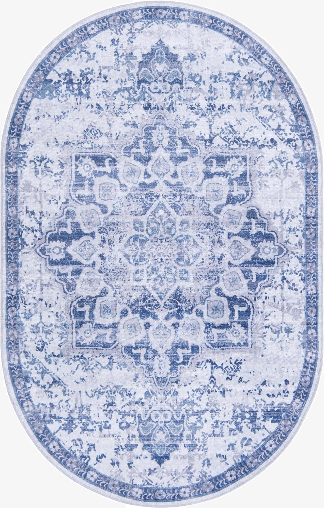  5' 3 x 8'  Washable Francesca Oval Rug