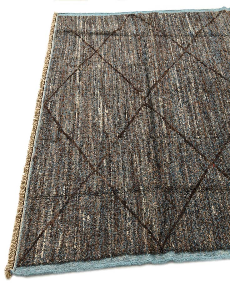 Detail image of  5' 11 x 9' 9  Hand Knotted Moroccan Wool Rug