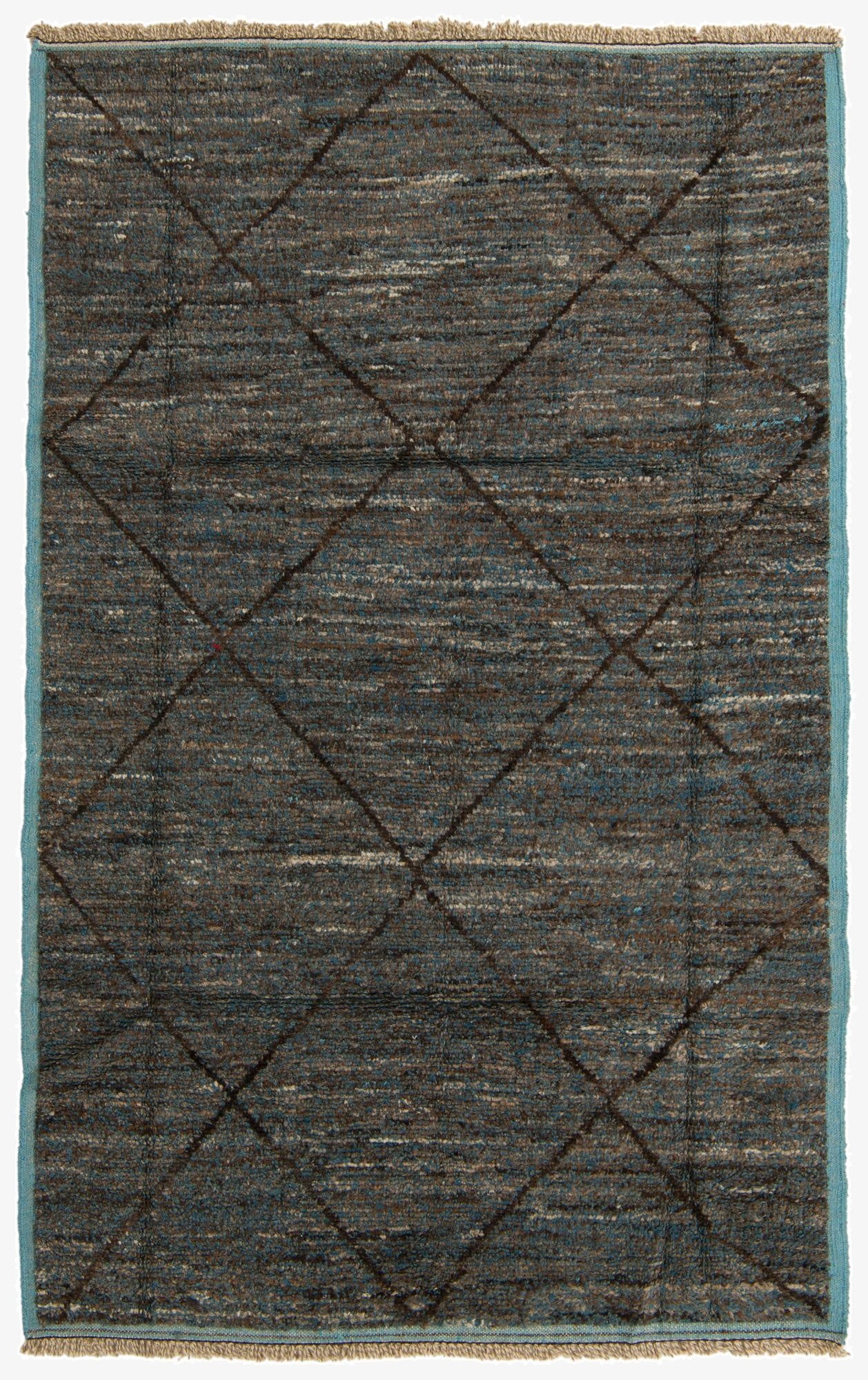 5' 11 x 9' 9  Hand Knotted Moroccan Wool Rug