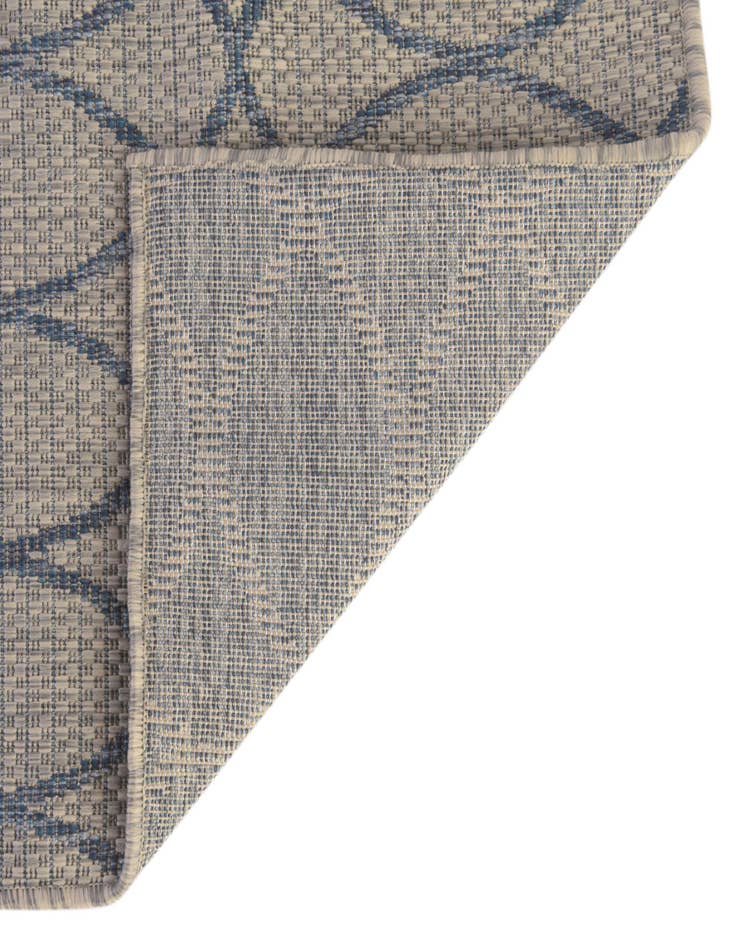 Detail image of  Custom Gray Blue  Washable Lattice Indoor / Outdoor Rug