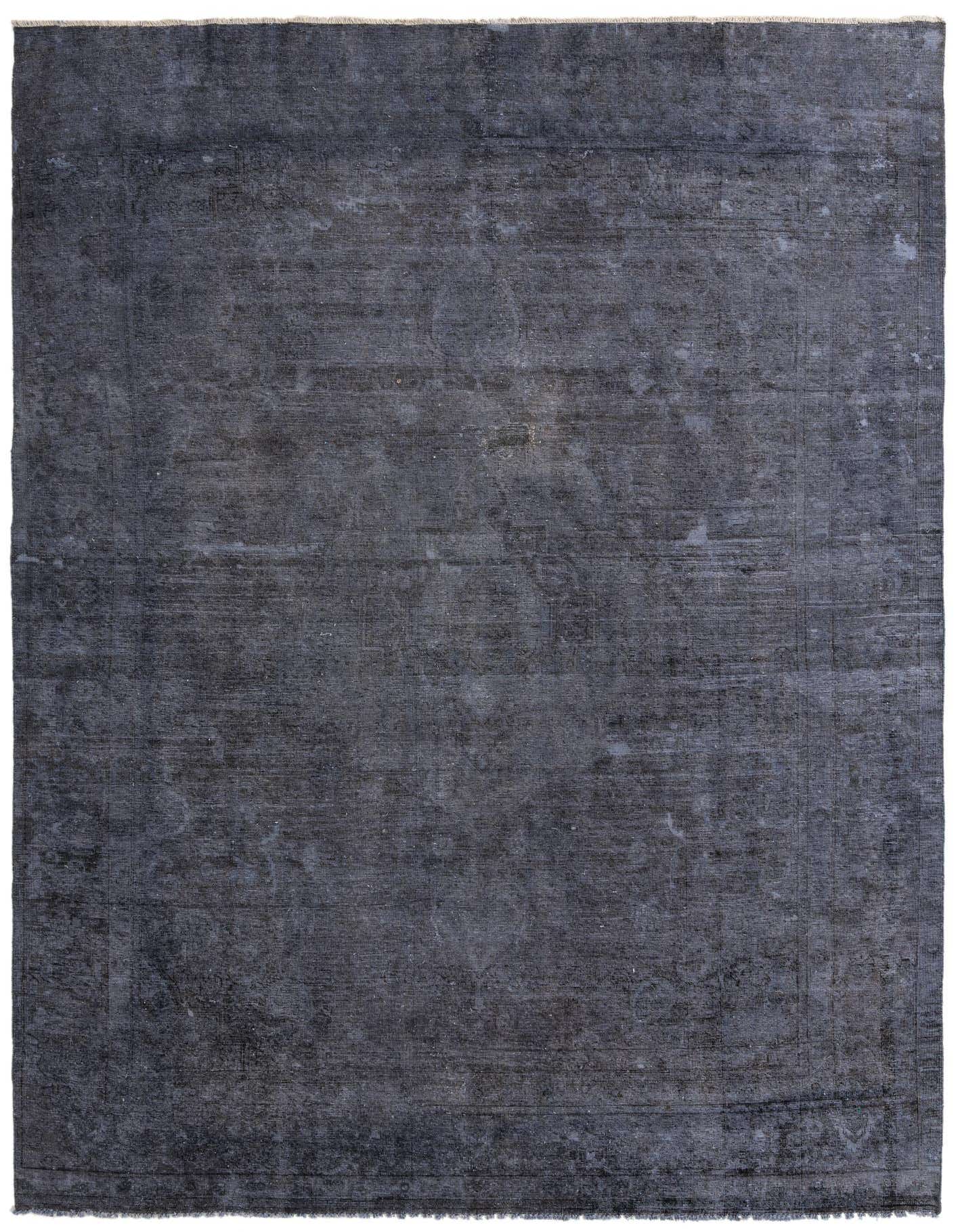 A large 9x12 rectangular Ultra Vintage wool rug in shades of blue and gray, featuring a subtle abstract Persian pattern.