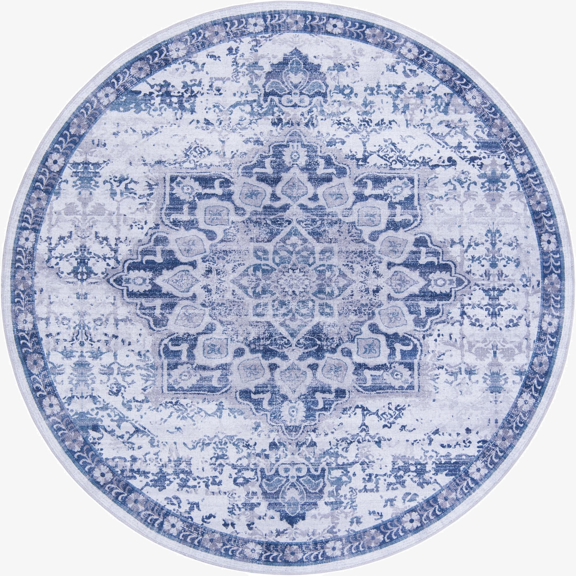  7' 10 x 7' 10  Washable Francesca Round Rug