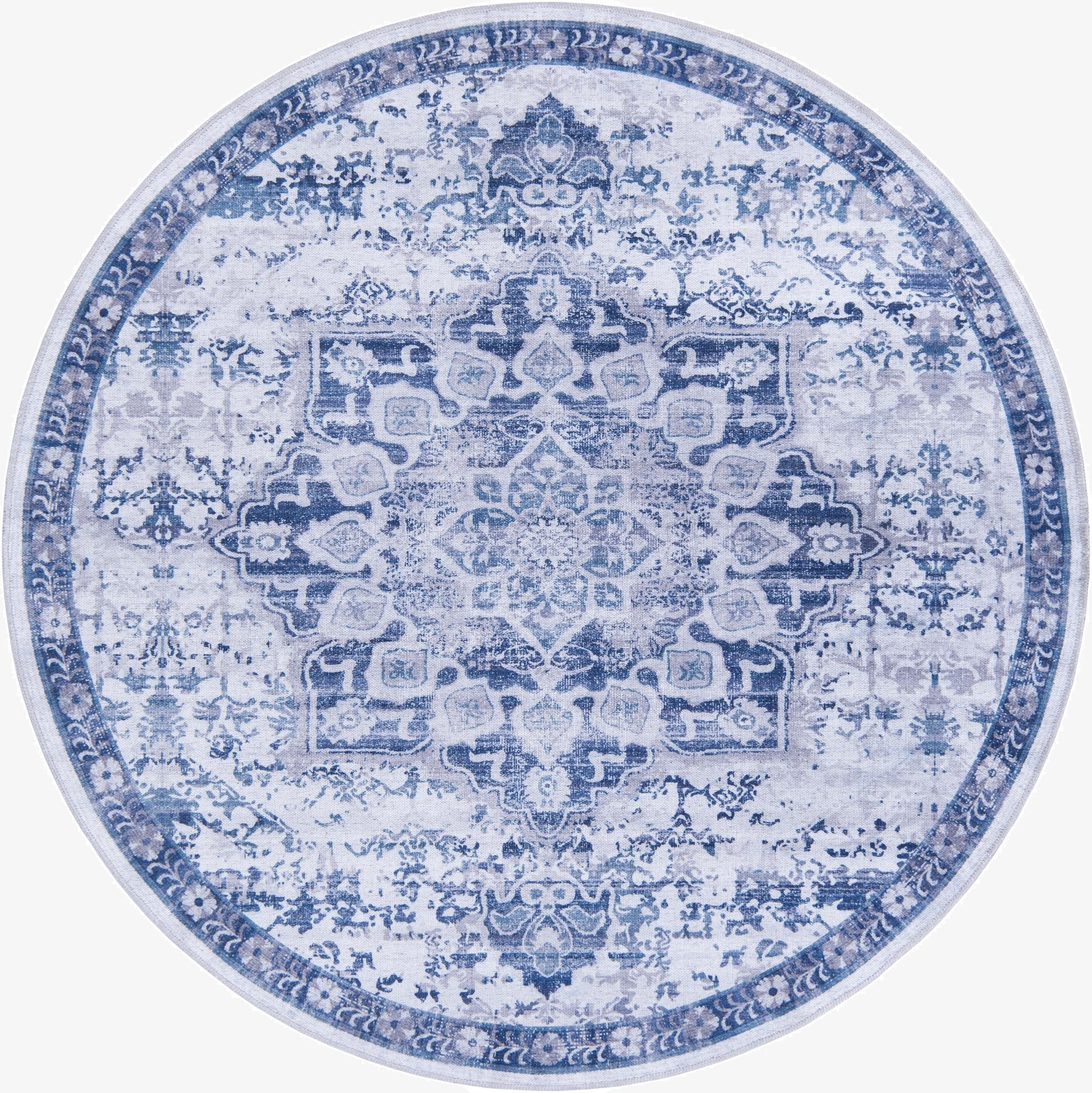  6' x 6'  Washable Francesca Round Rug