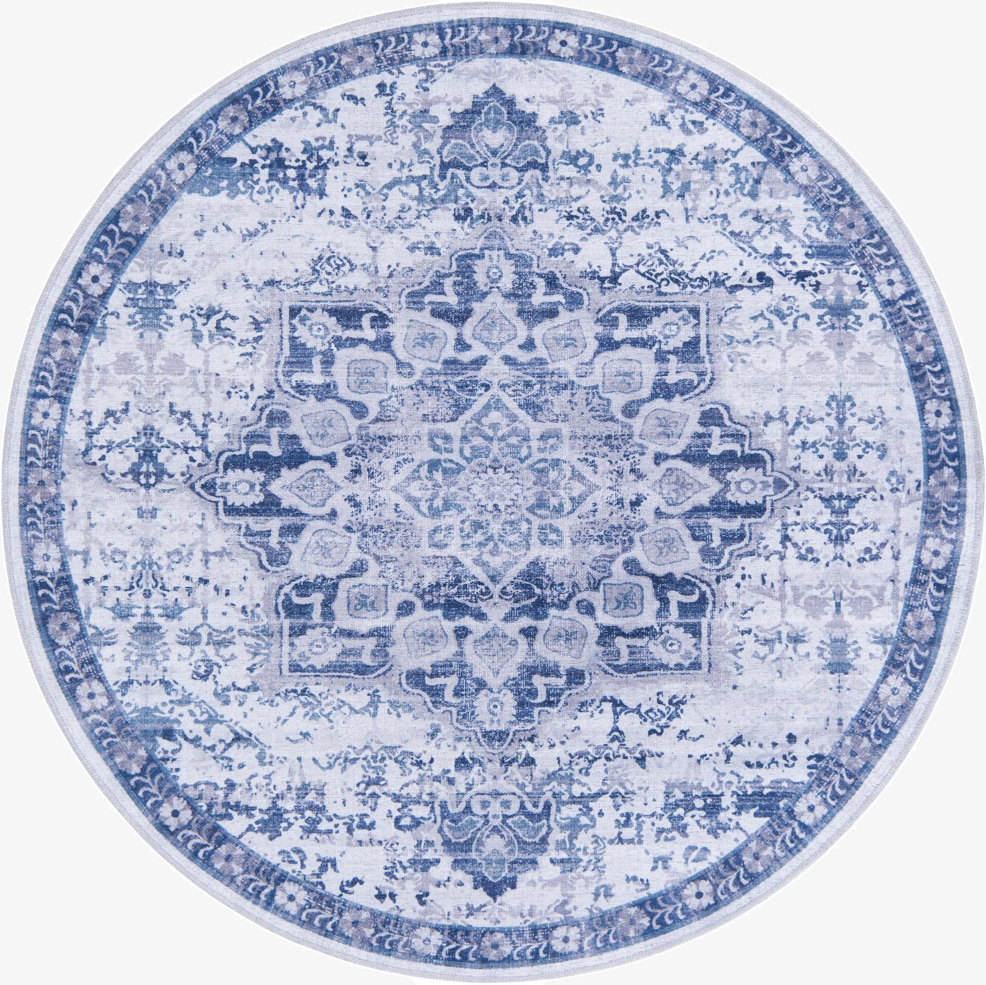  5' 3 x 5' 3  Washable Francesca Round Rug