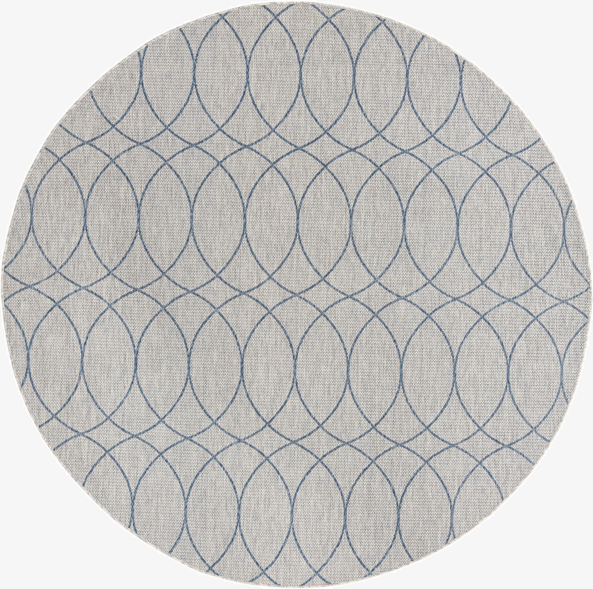 10' x 10'  Washable Lattice Indoor / Outdoor Round Rug