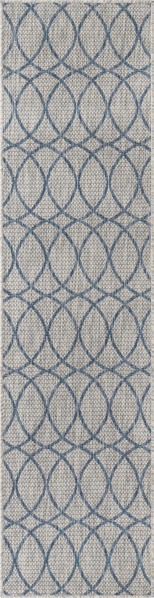  2' x 7' 10  Washable Lattice Indoor / Outdoor Runner Rug