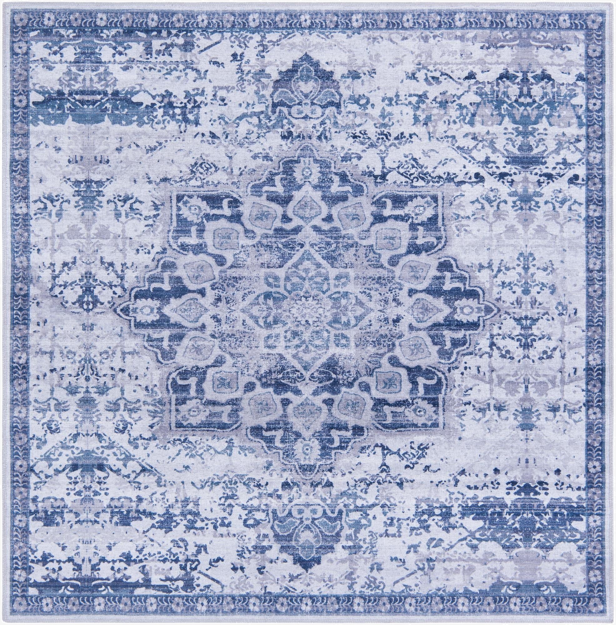  6' x 6'  Washable Francesca Square Rug