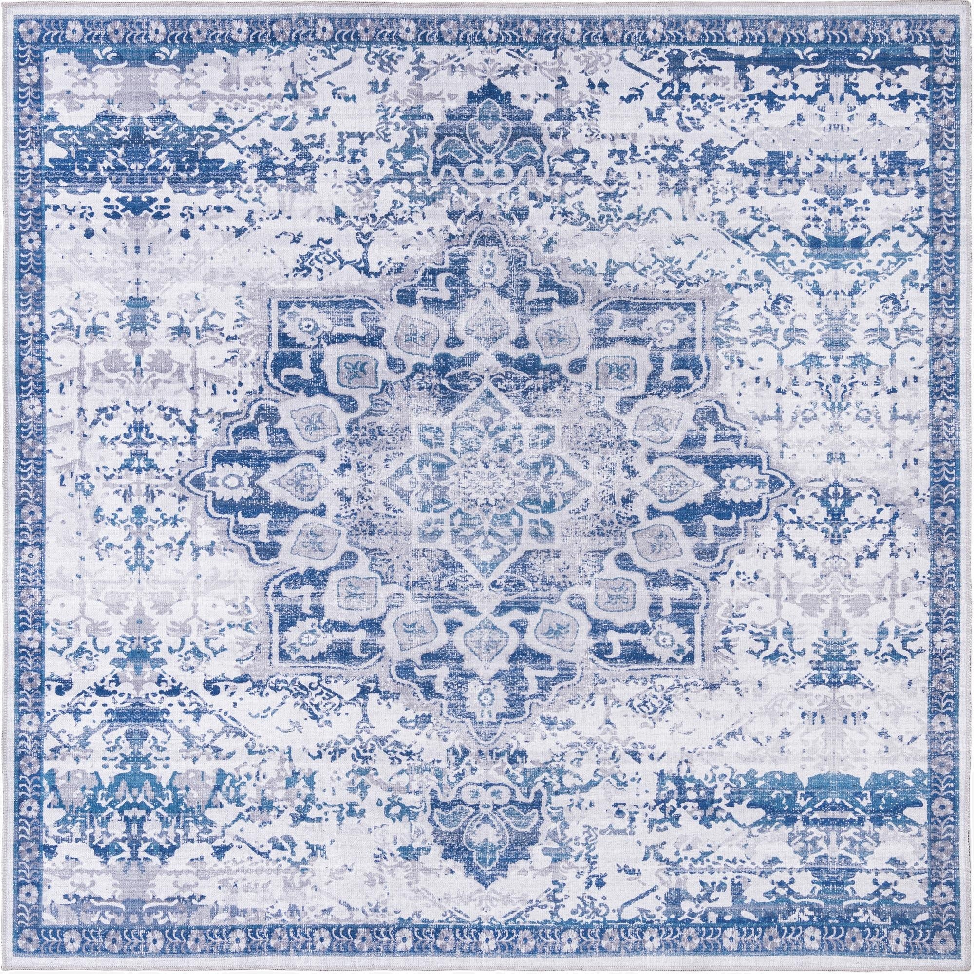  7' 10 x 7' 10  Washable Francesca Square Rug
