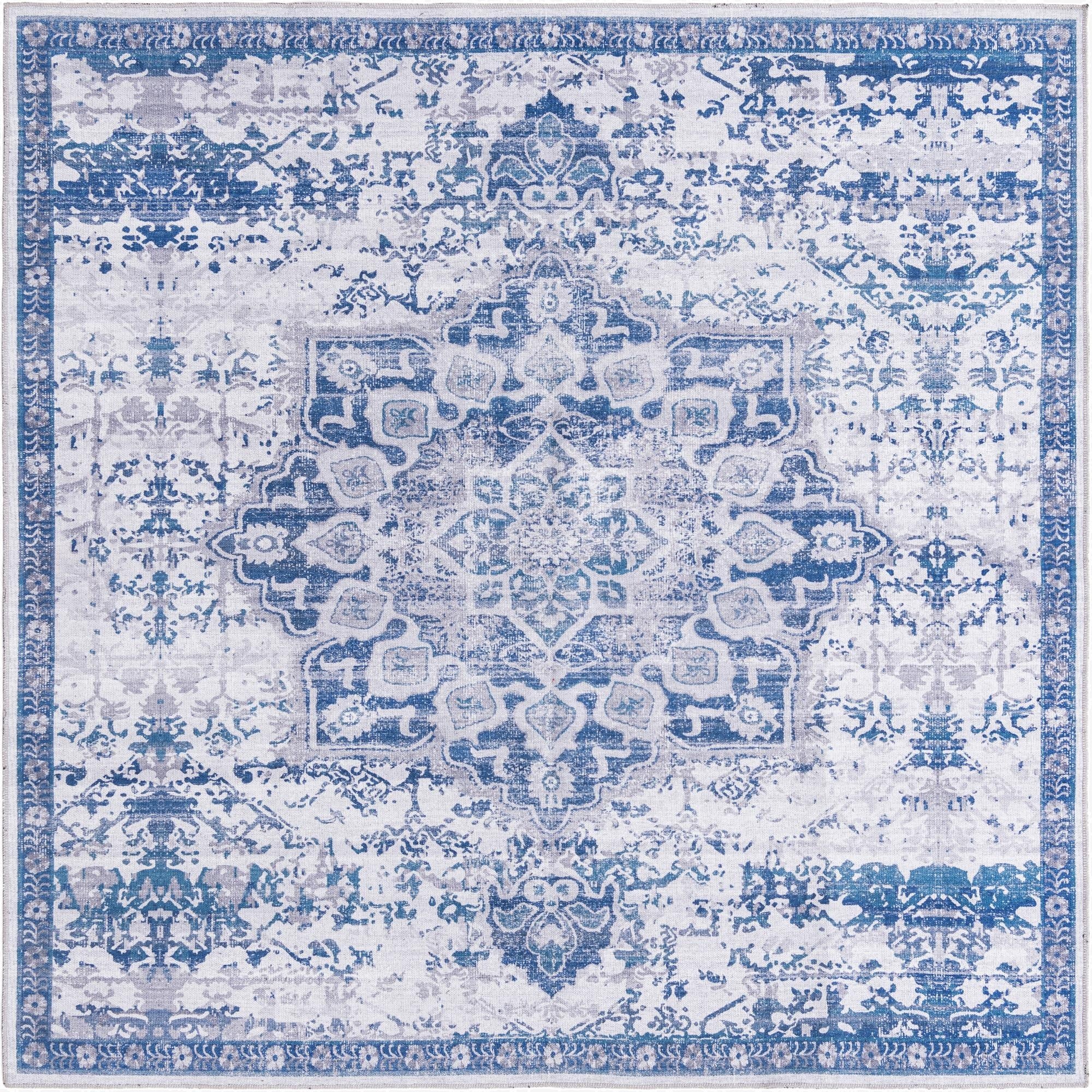 7' 3 x 7' 3  Washable Francesca Square Rug