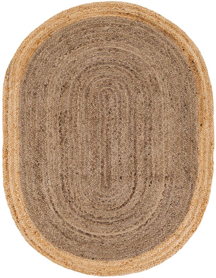 Detail image of  4' 1 x 6' 1  Hand Braided Jute Oval Rug