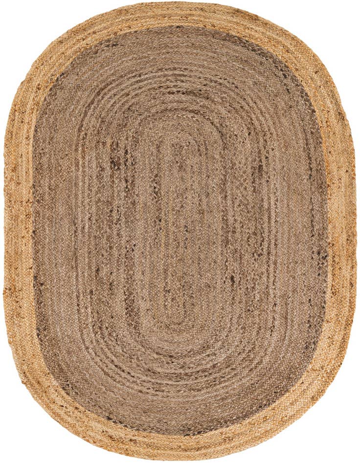 Detail image of  5' 3 x 8'  Hand Braided Jute Oval Rug