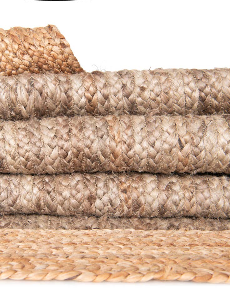 Detail image of  7' 10 x 10'  Hand Braided Jute Oval Rug