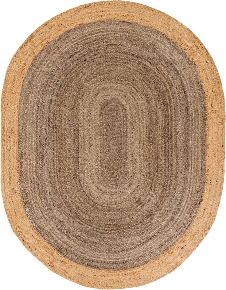 Detail image of  7' 10 x 10'  Hand Braided Jute Oval Rug