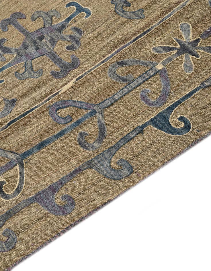 Detail image of  6' 4 x 8' 10  Hand Woven Kilim Suzani Wool Rug