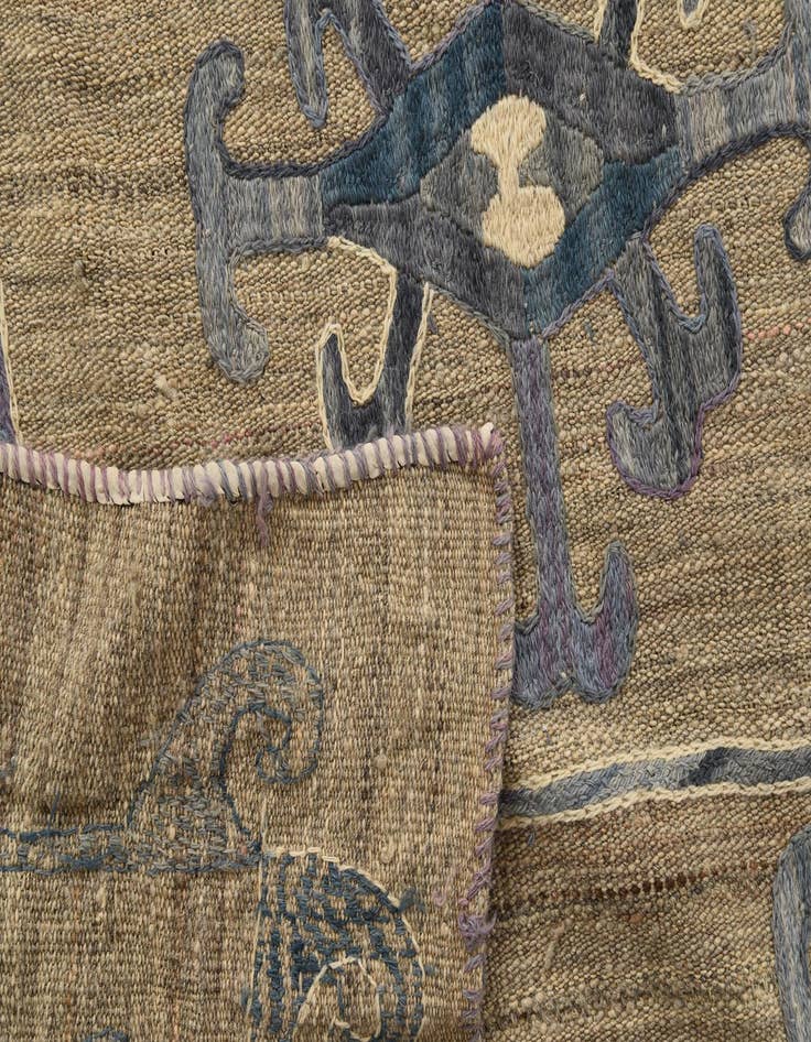 Detail image of  6' 4 x 8' 10  Hand Woven Kilim Suzani Wool Rug