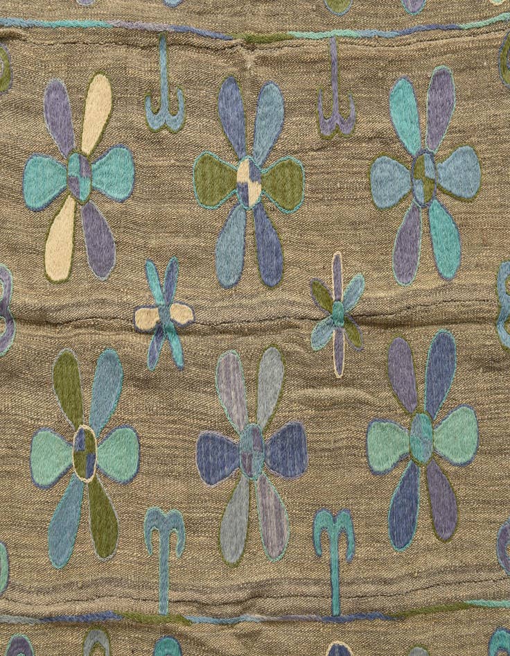 Detail image of  3' 9 x 5' 2  Hand Woven Kilim Suzani Wool Rug