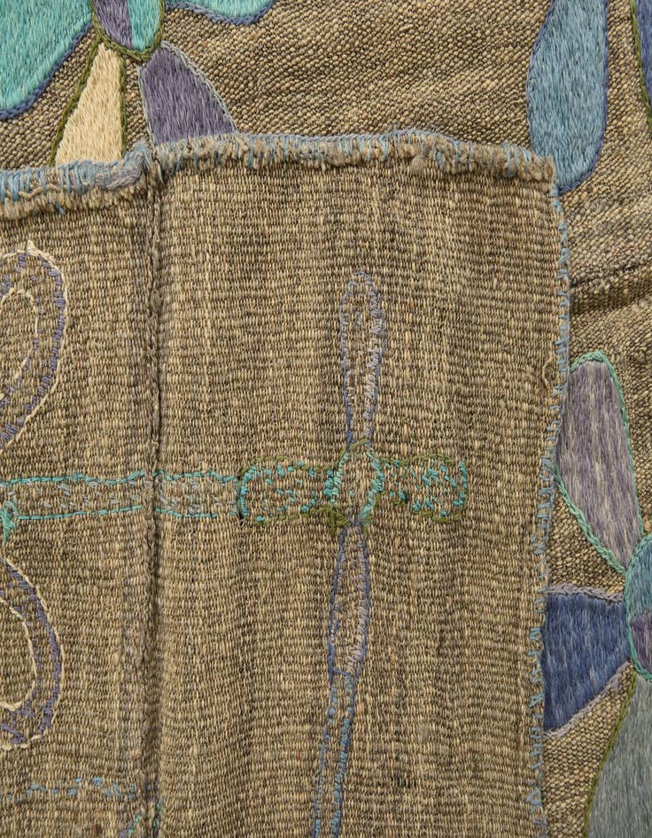 Detail image of  3' 9 x 5' 2  Hand Woven Kilim Suzani Wool Rug
