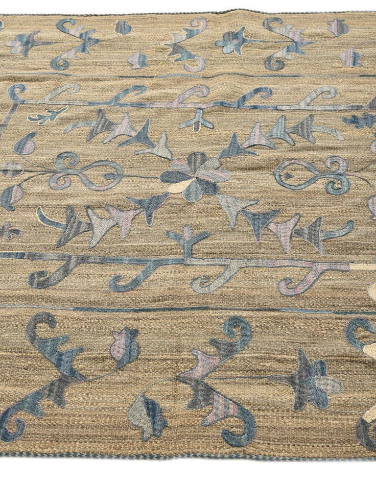 Detail image of  5' 2 x 6' 5  Hand Woven Kilim Suzani Wool Rug