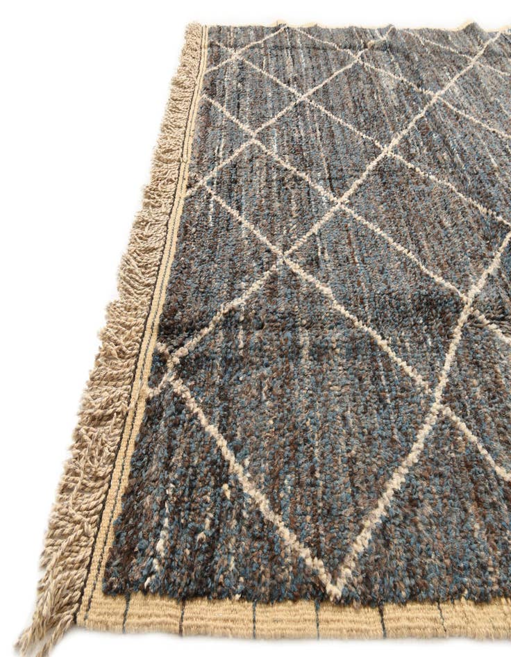 Detail image of 6' 2 x 9' 2 Hand Knotted Moroccan Wool Rug